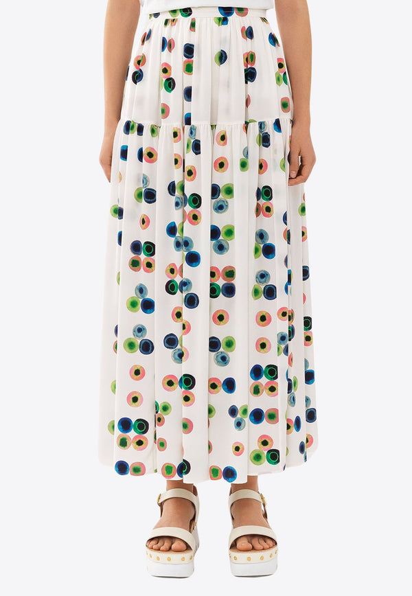 Printed Maxi Skirt in Silk
