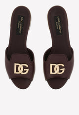 DG Logo Bianca Slides in Calf Leather