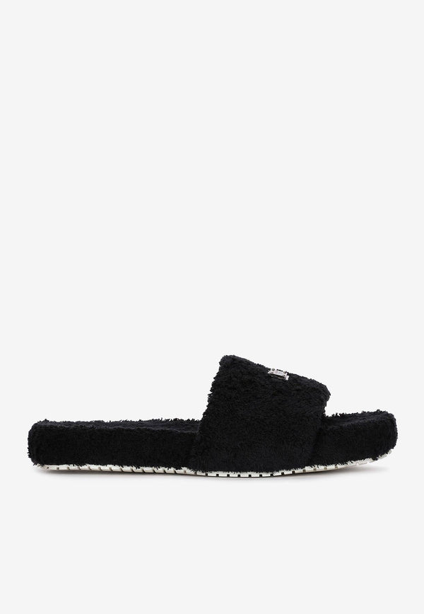 Terrycloth Slides with Logo Plate