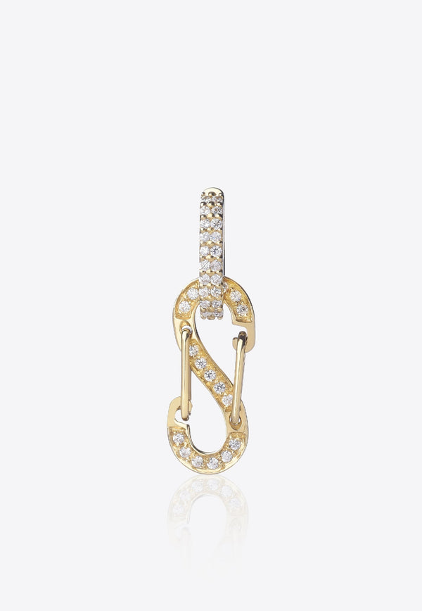 Special Order - Small Romy Diamond Pave Single Earring in 18K Yellow Gold