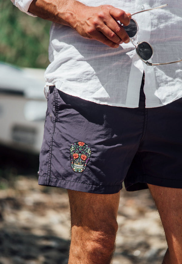 Ermitage Court Mexican Head Swim Shorts in Navy