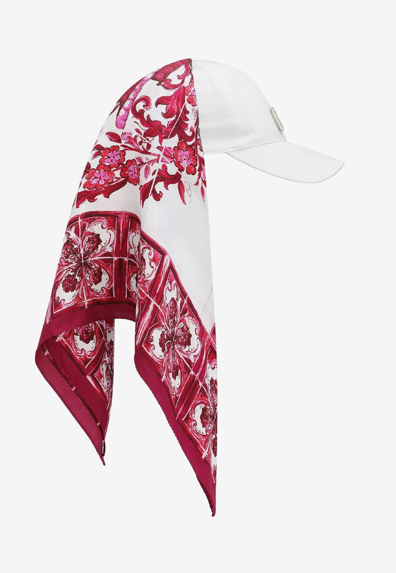 Baseball Cap with Majolica-Print Scarf