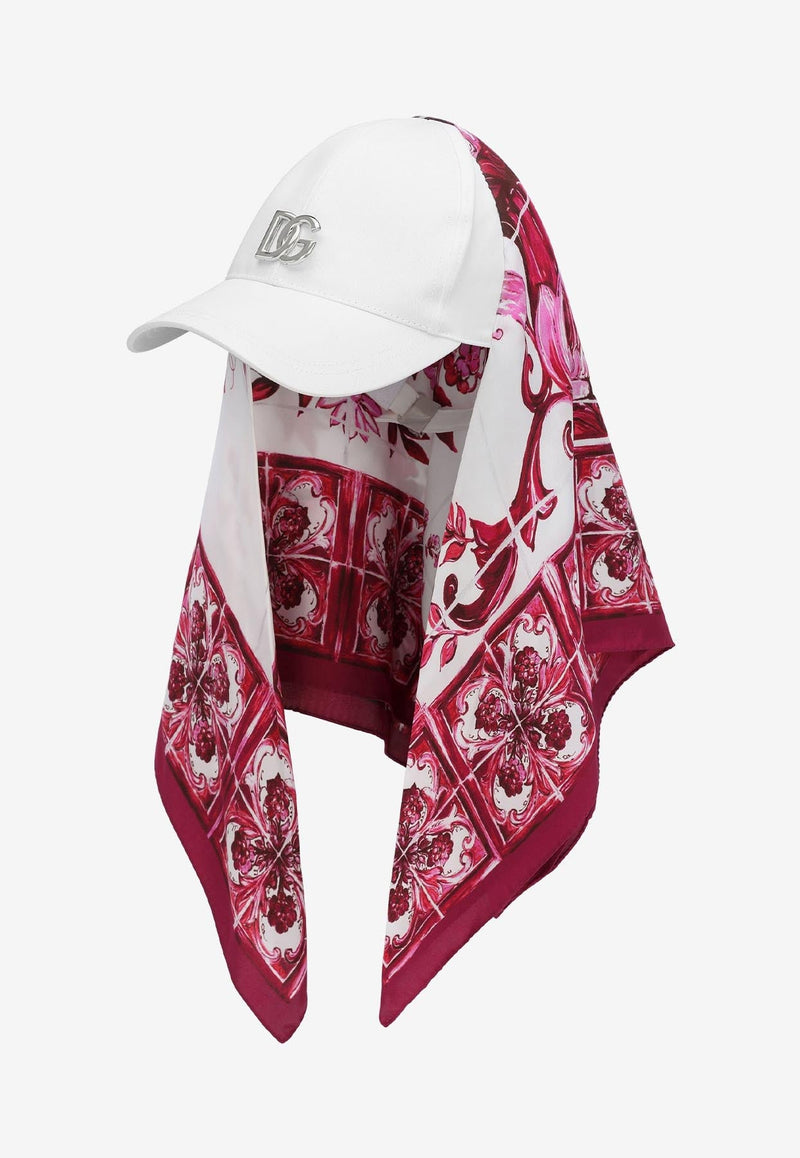 Baseball Cap with Majolica-Print Scarf