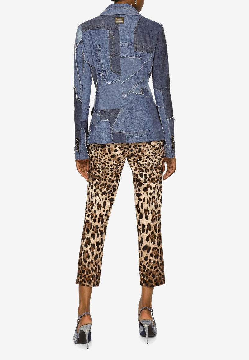 Leopard-Print Cropped Pants