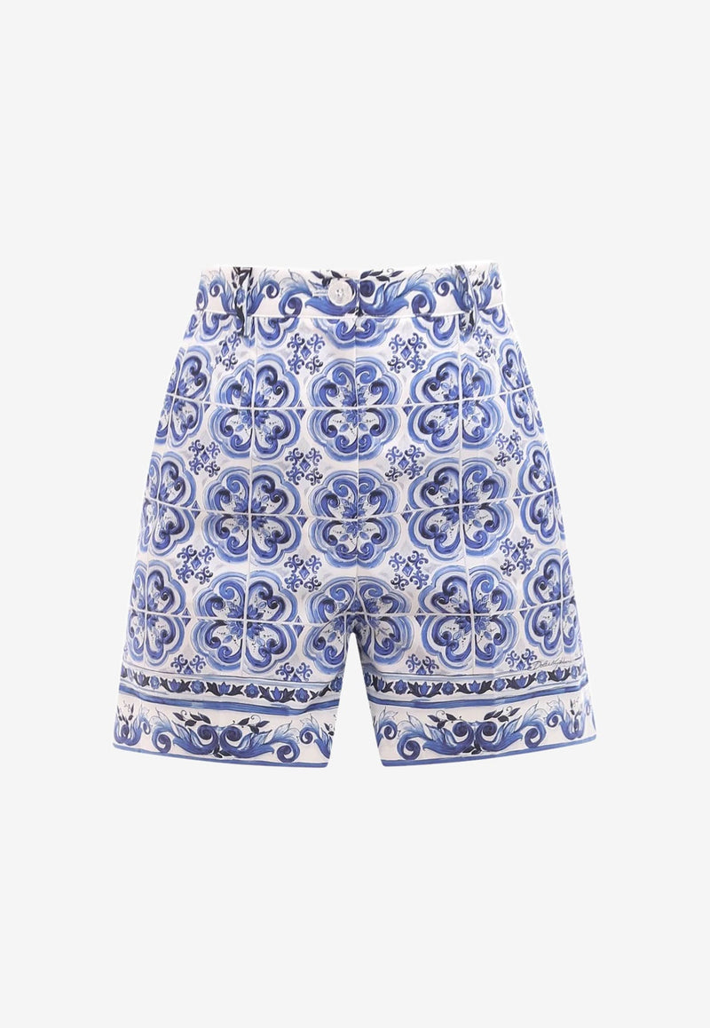 Majolica Print Tailored Shorts