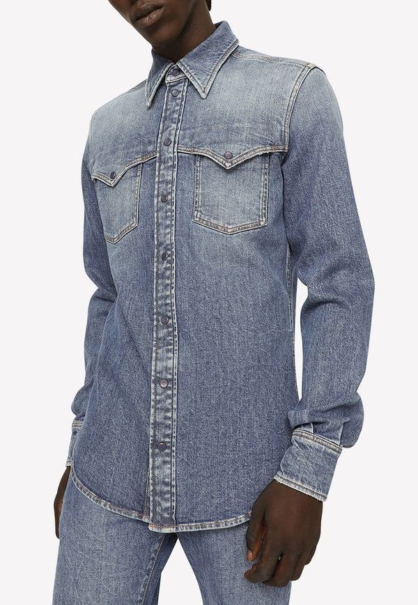 Denim Long-Sleeved Shirt