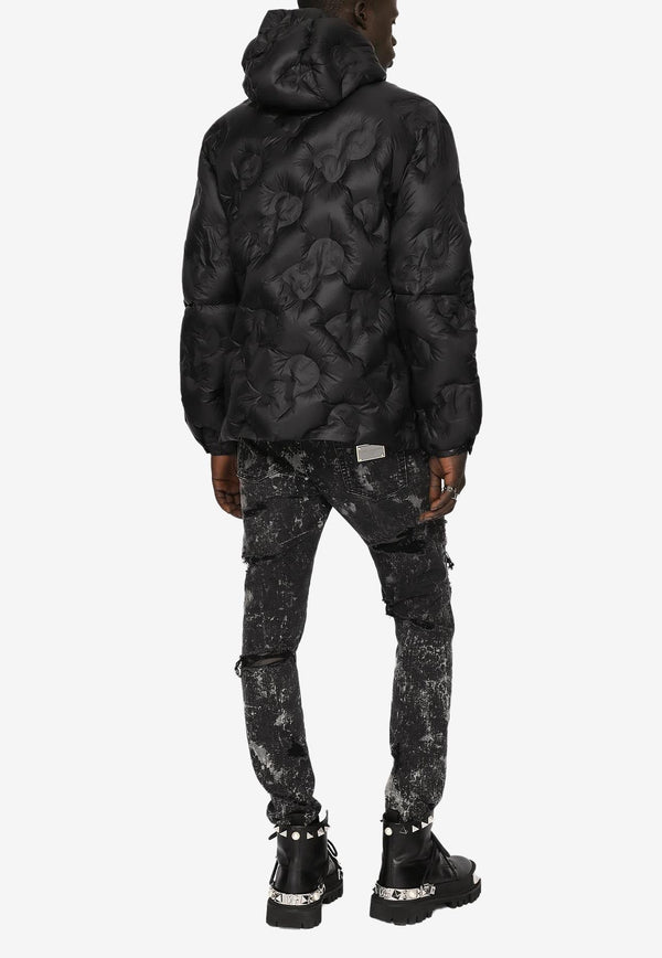 Quilted Logo Hooded Jacket