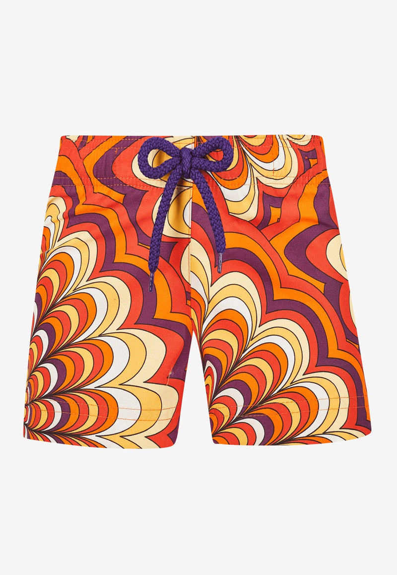 Girls 1975 Rosaces Printed Nylon Swim Shorts