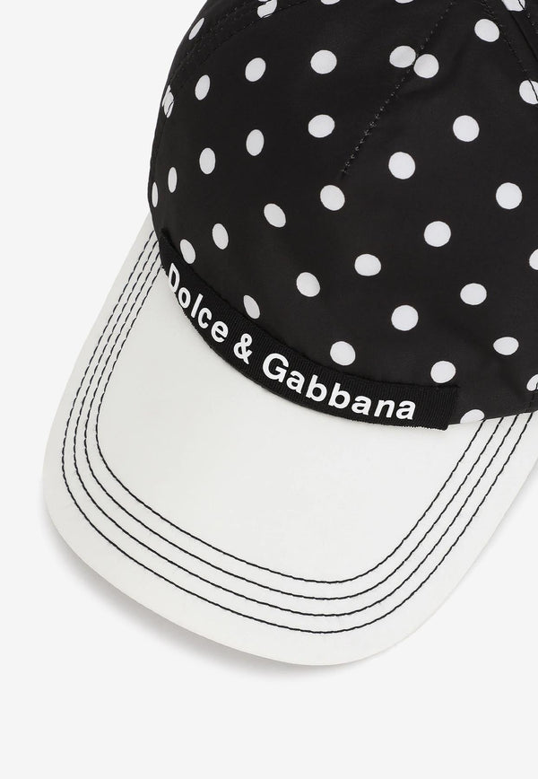 Polka-Dot Printed Baseball Cap