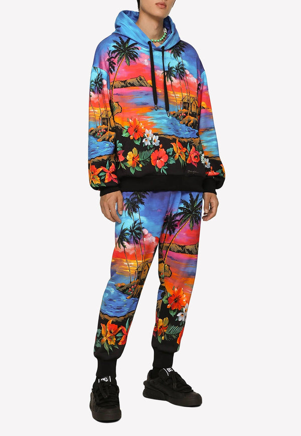 Hawaiian Print Track Pants