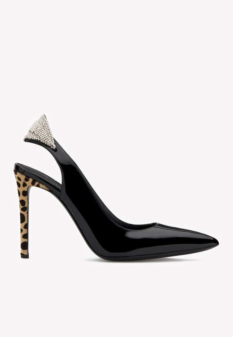 Susie Feline 105 Crystal Slingback Pumps in Patent Leather-
Delivery in 3-4 weeks