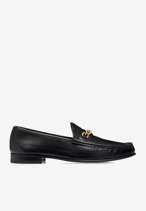 York Chain Leather Loafers