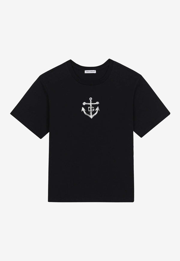 Boys Anchor-Printed Crewneck T-shirt