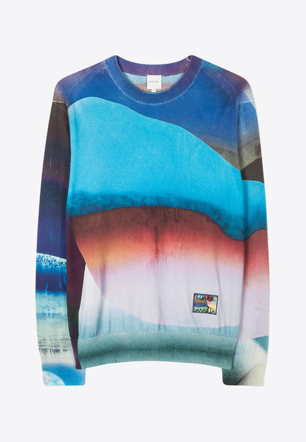 Abstract-Pattern Pullover Sweatshirt
