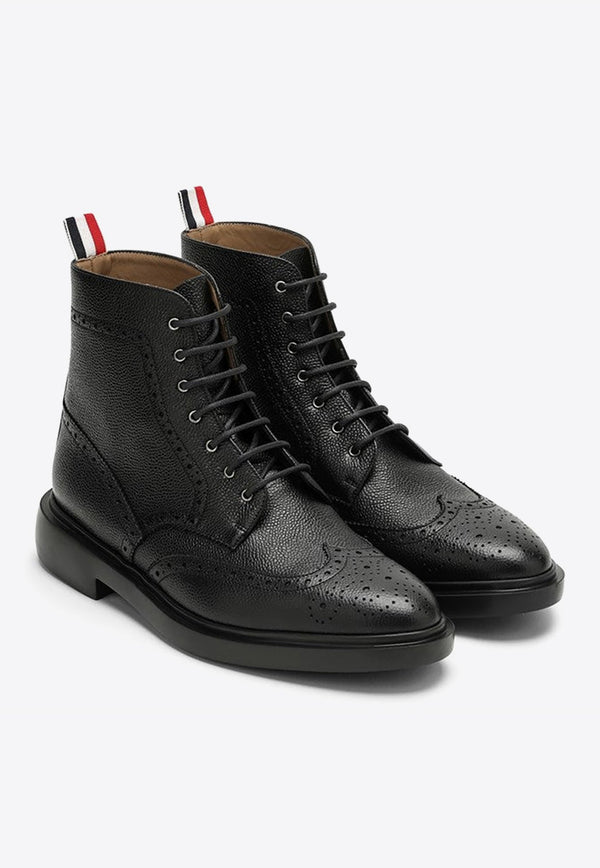 Wingtip Ankle Brogue Boots in Leather