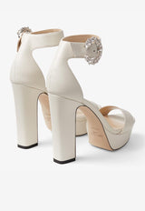 Mionne 120 Crystal Buckle Sandals in Nappa Leather