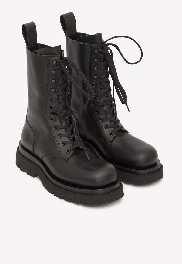 Lug Lace-Up Leather Boots