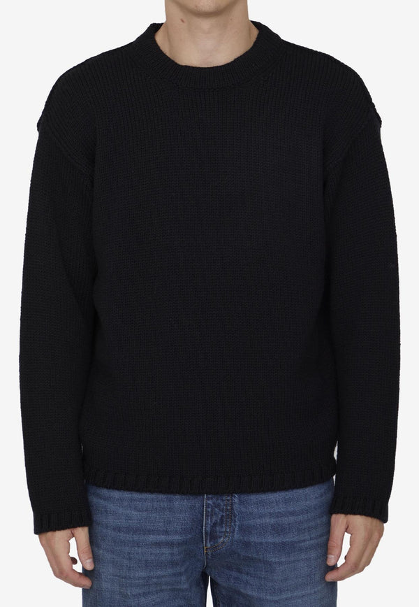 Ribbed Knit Wool Sweater