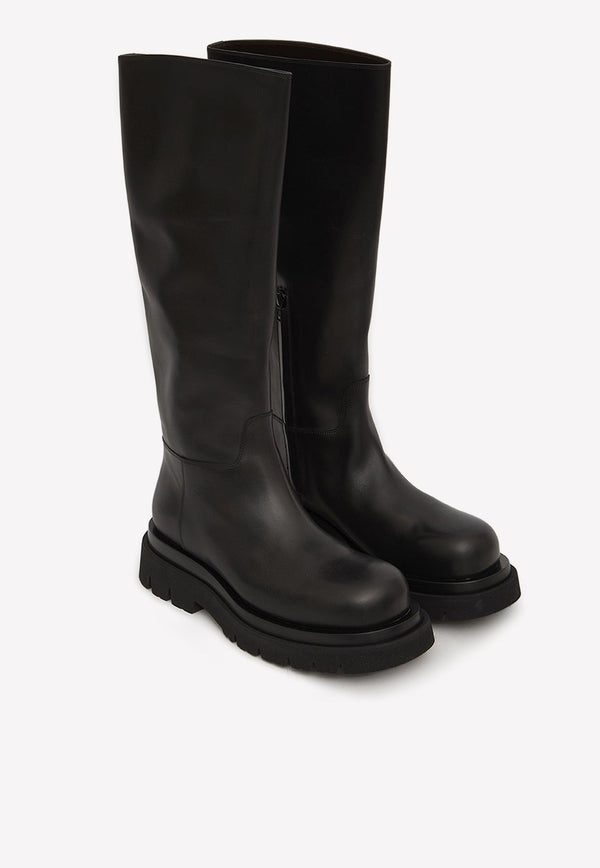 Mid-Calf Lug Boots in Calf Leather