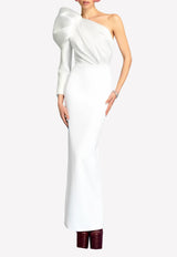 Lexi One-Shoulder Crepe Maxi Dress