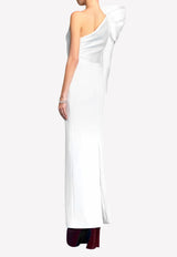 Lexi One-Shoulder Crepe Maxi Dress