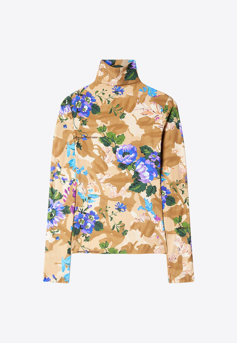 Camouflage Floral Print Top