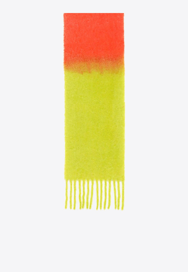 Gradient-Effect Wool Blend Fringed Scarf