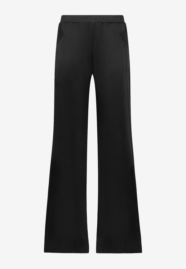 Wide-Leg Pants in Double-Faced Satin