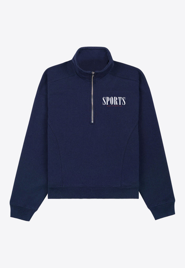 Sports-Print Quarter Zip Sweatshirt