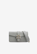Miss Vivier Crystal Buckle Clutch in Glitter Fabric