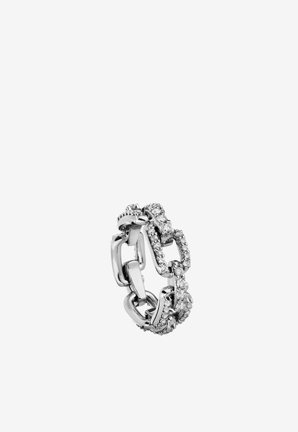 Reine Diamond Chain Ring in 18-karat White Gold