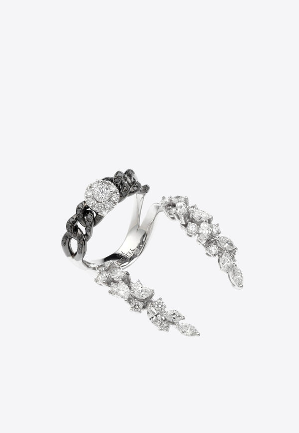 Black Strada Stackable Diamond Ring in 18-karat White Gold