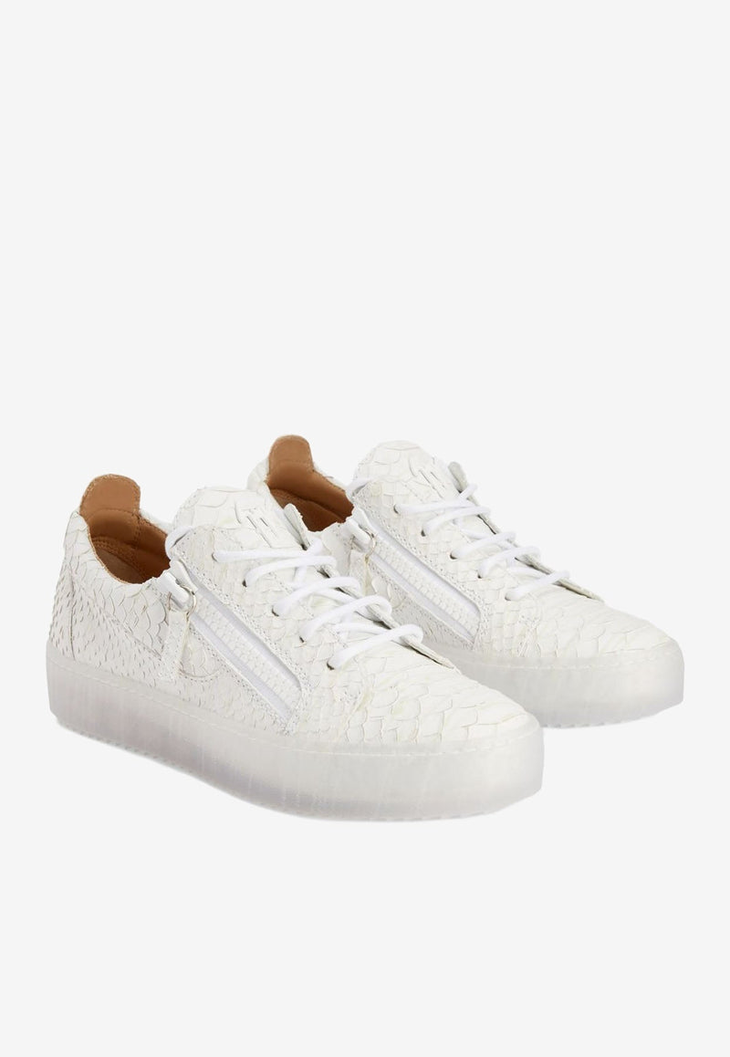 Gail Low-Top Sneakers in Python Print Leather