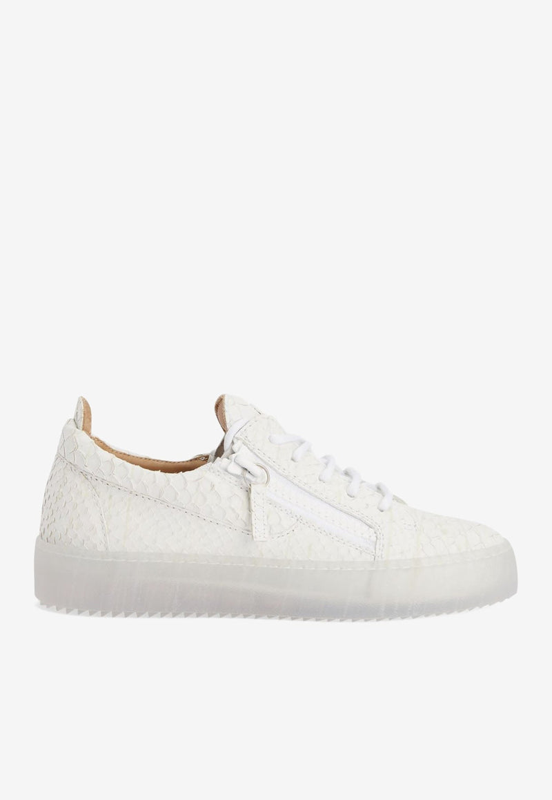 Gail Low-Top Sneakers in Python Print Leather