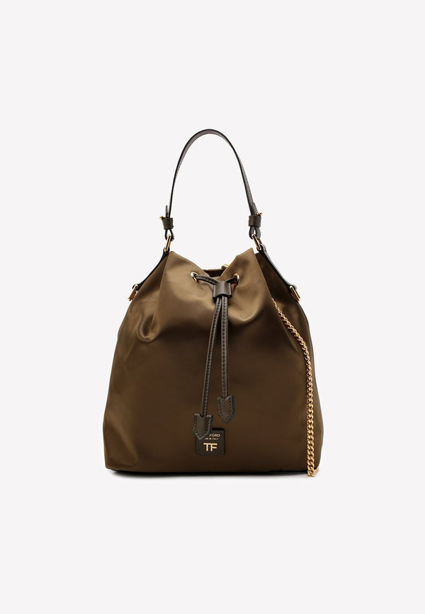 Logo Plaque Bucket Chain Bag