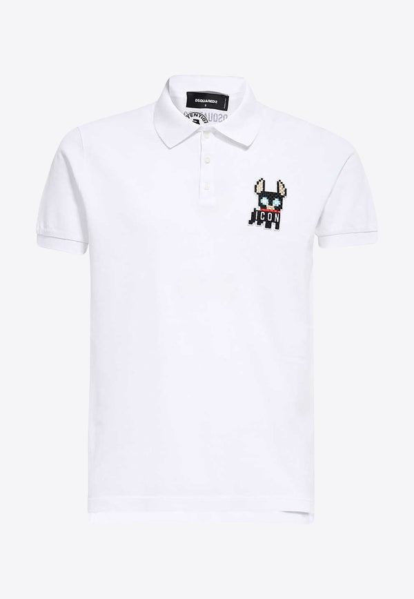 Pixel Dog Icon Polo T-shirt