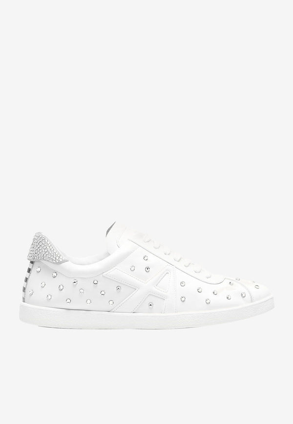 The A Crystal Dot Sneakers in Calf Leather