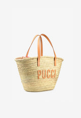 Basket Tote Bag with Logo Patch