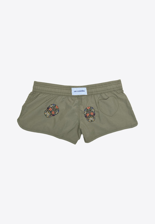Byblos All-Over Mexican Head Swim Shorts in Khaki