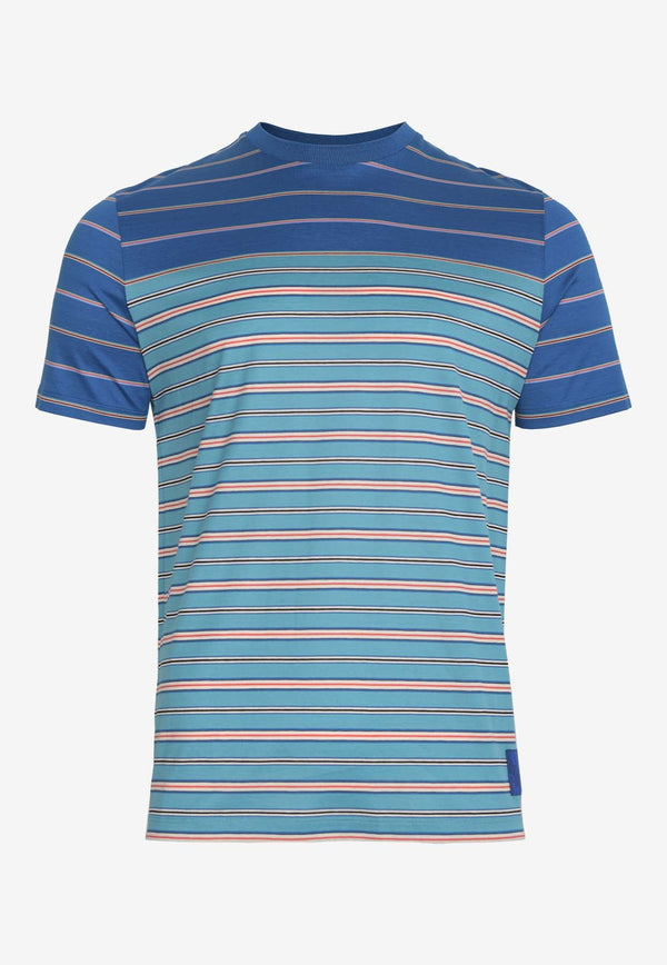 Striped T-shirt with Logo Patch