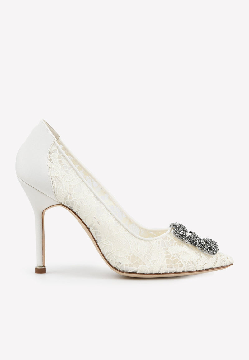 Hangisi 105 Lace Pumps with FMC Crystal Buckle
