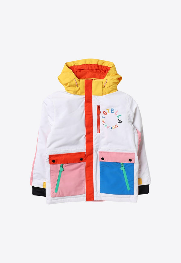 Girls Color-Block Hooded Ski Jacket