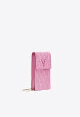 Virtus Quilted Chain Phone Pouch in Naplak Leather