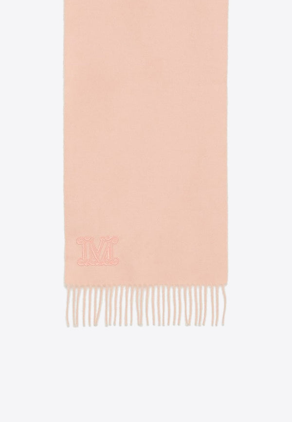 Logo Monogram Fringed Cashmere Scarf