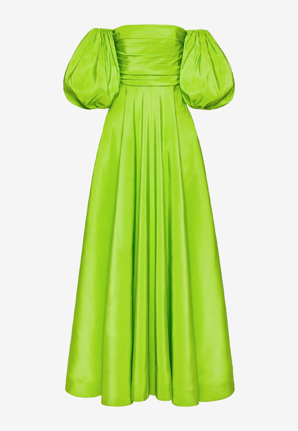 Off-Shoulder Faille Evening Gown