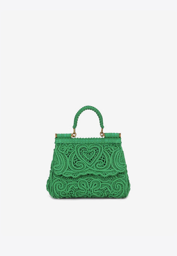 Medium Cordonetto Lace Top Handle Bag